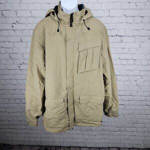 Volcom Tan 10Kmm/5Kgm Waterproof Hooded Insulated Full Zip Snowboard Jacket XL